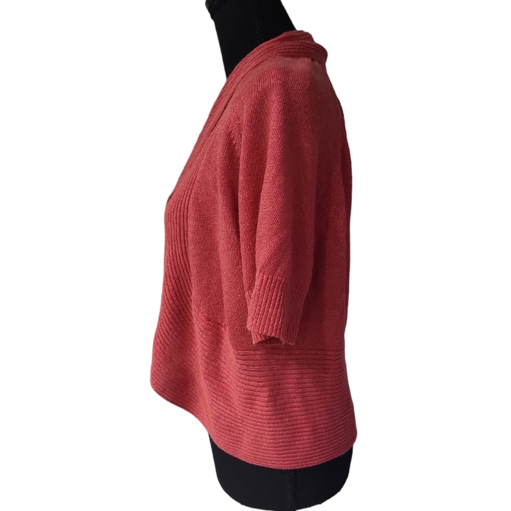 EUC Relativity women's hot coral metallic cover shirt cape, XL - Picture 2 of 7